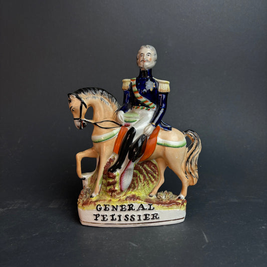 Vintage Staffordshire Style Figure – General Pelissier on Horseback c.1930s–50s