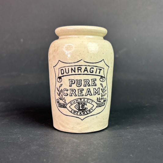 Antique Dunragit Pure Cream Creamery Stoneware Pot c.1900