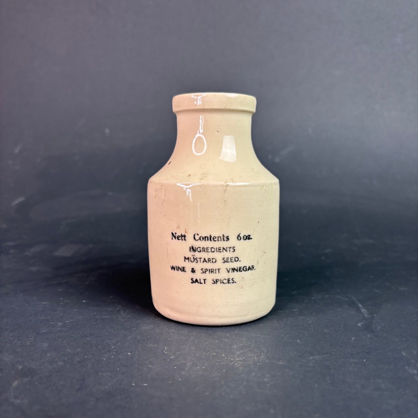 Antique Doulton Lambeth Stoneware Mustard Pot “La Favorite” 6oz London