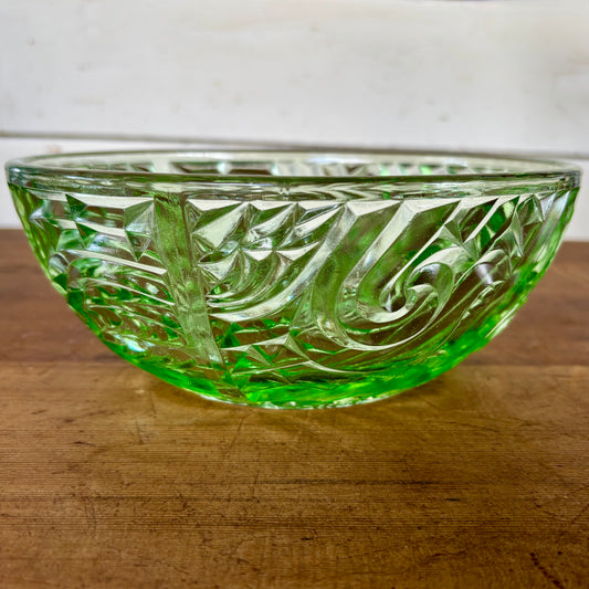 Green Depression Glass Bowl c.1930s