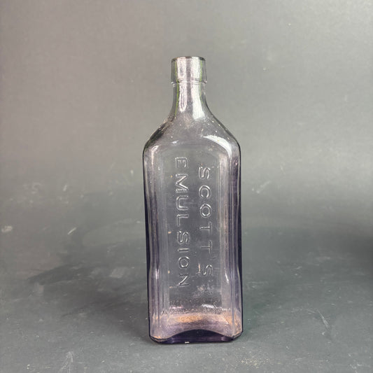Antique Scott’s Emulsion Amethyst Glass Bottle c.1900