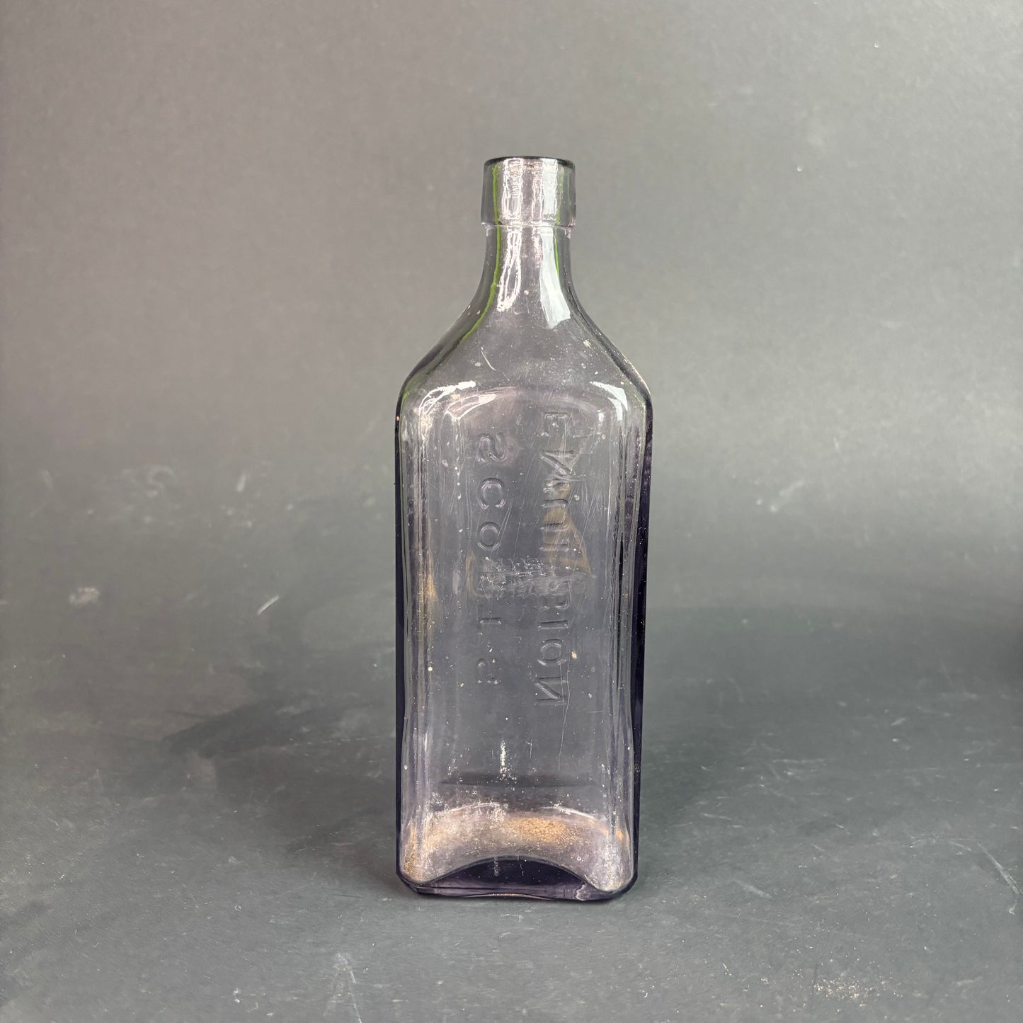 Antique Scott’s Emulsion Amethyst Glass Bottle c.1900