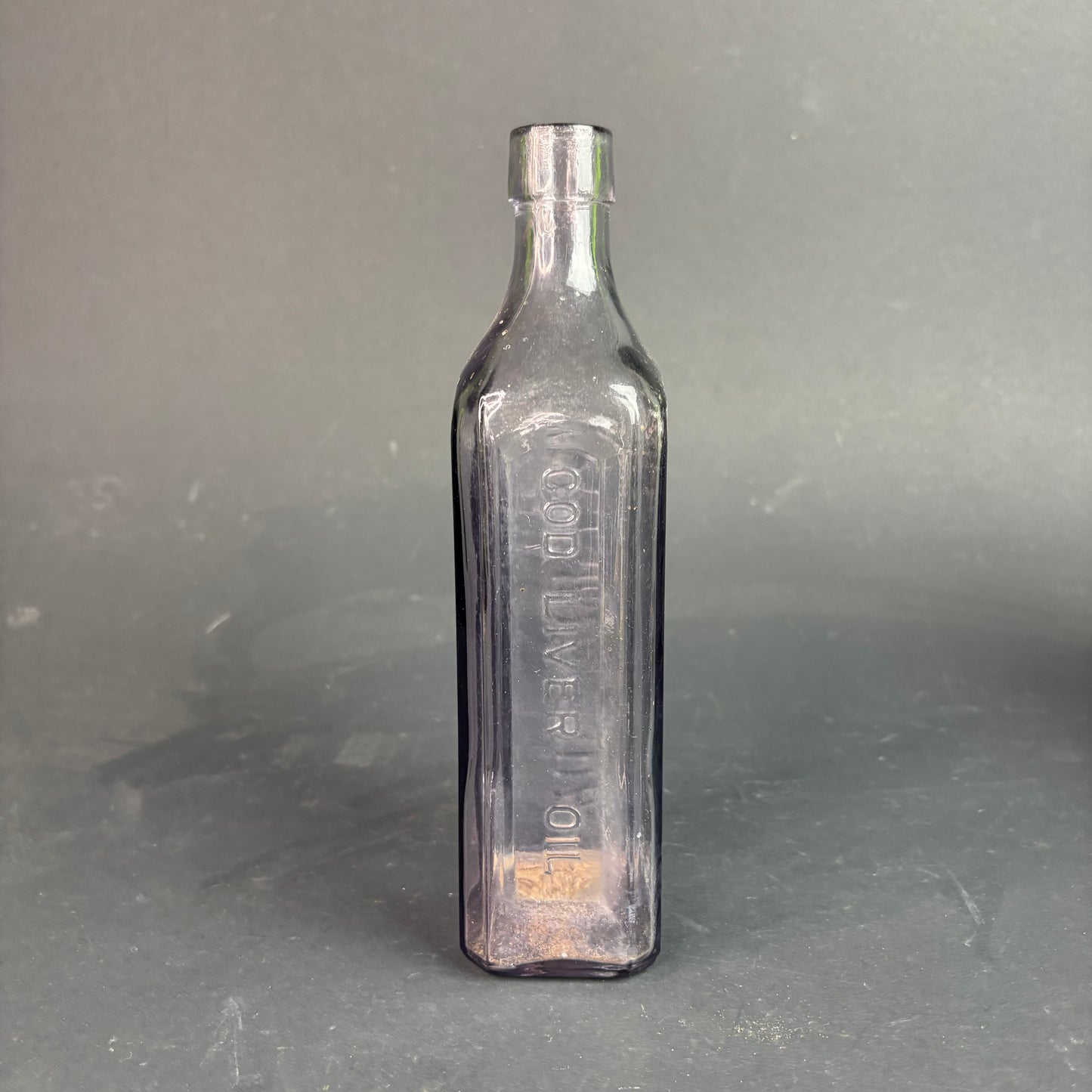 Antique Scott’s Emulsion Amethyst Glass Bottle c.1900