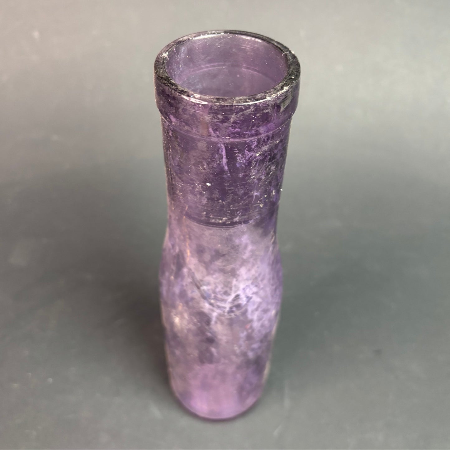 Antique Amethyst Glass Medicine Bottle c.1900s Sun Purple Apothecary