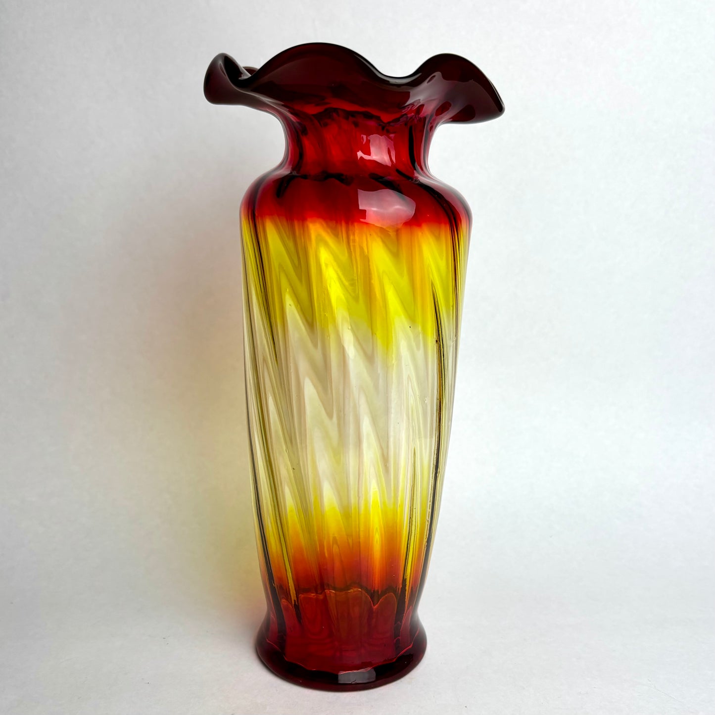 Pair of Antique European Amberina Vases c.1900