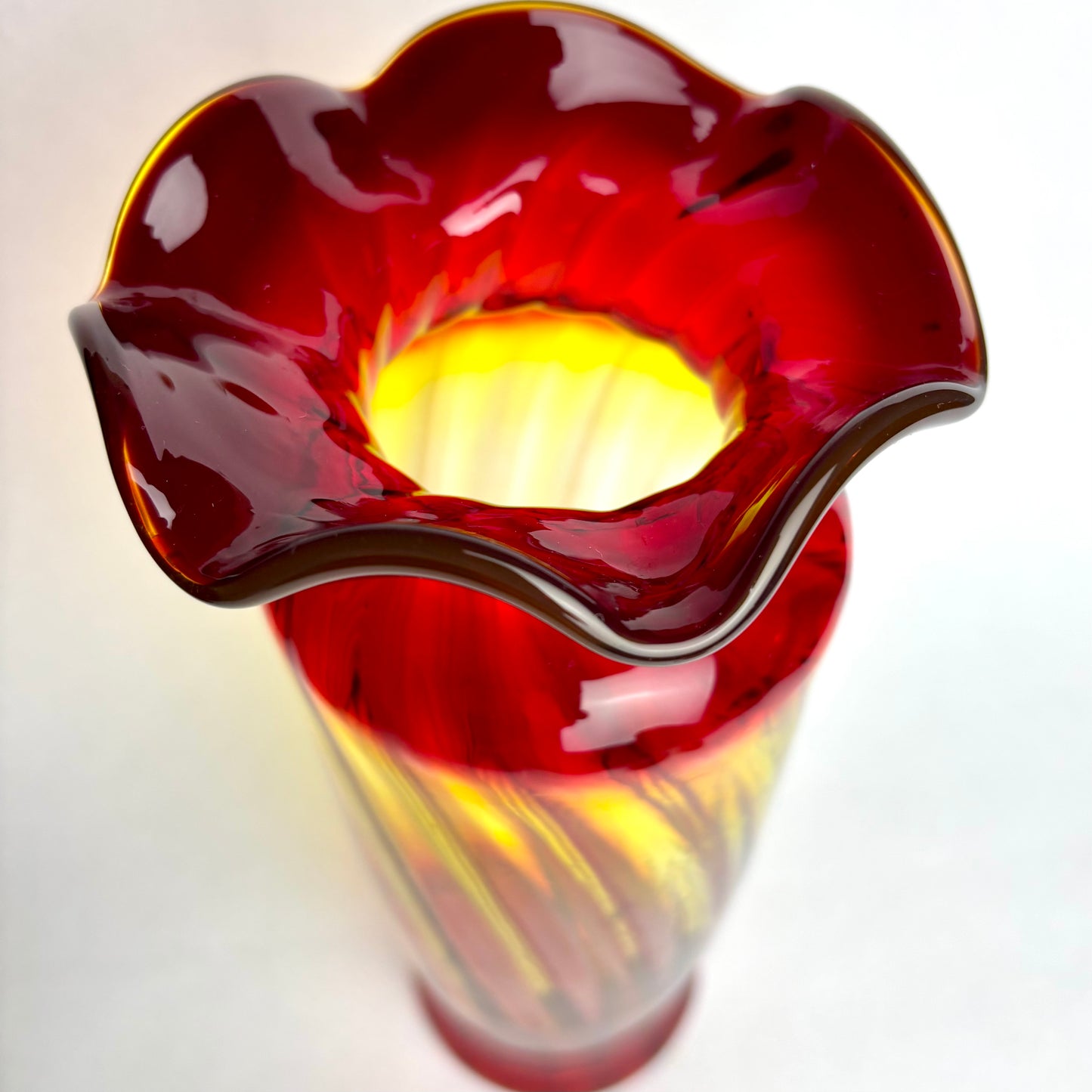 Pair of Antique European Amberina Vases c.1900