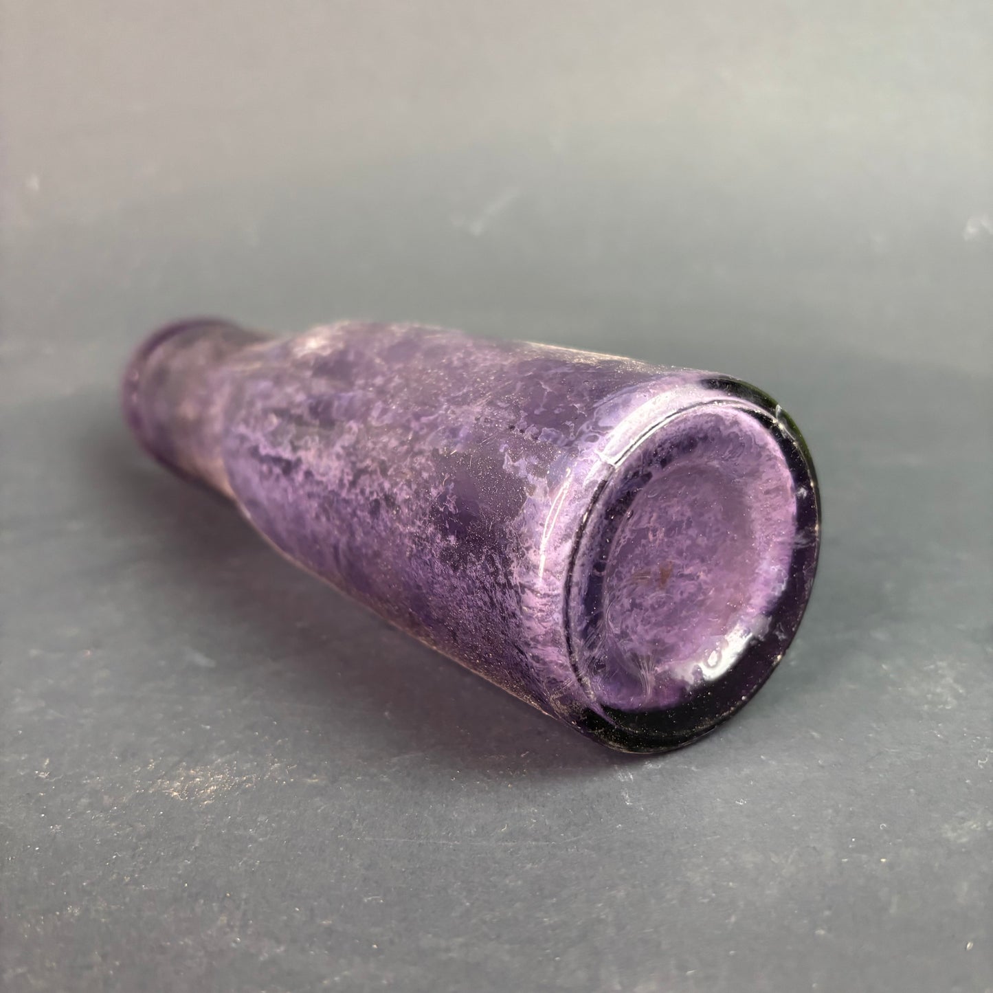 Antique Amethyst Glass Medicine Bottle c.1900s Sun Purple Apothecary