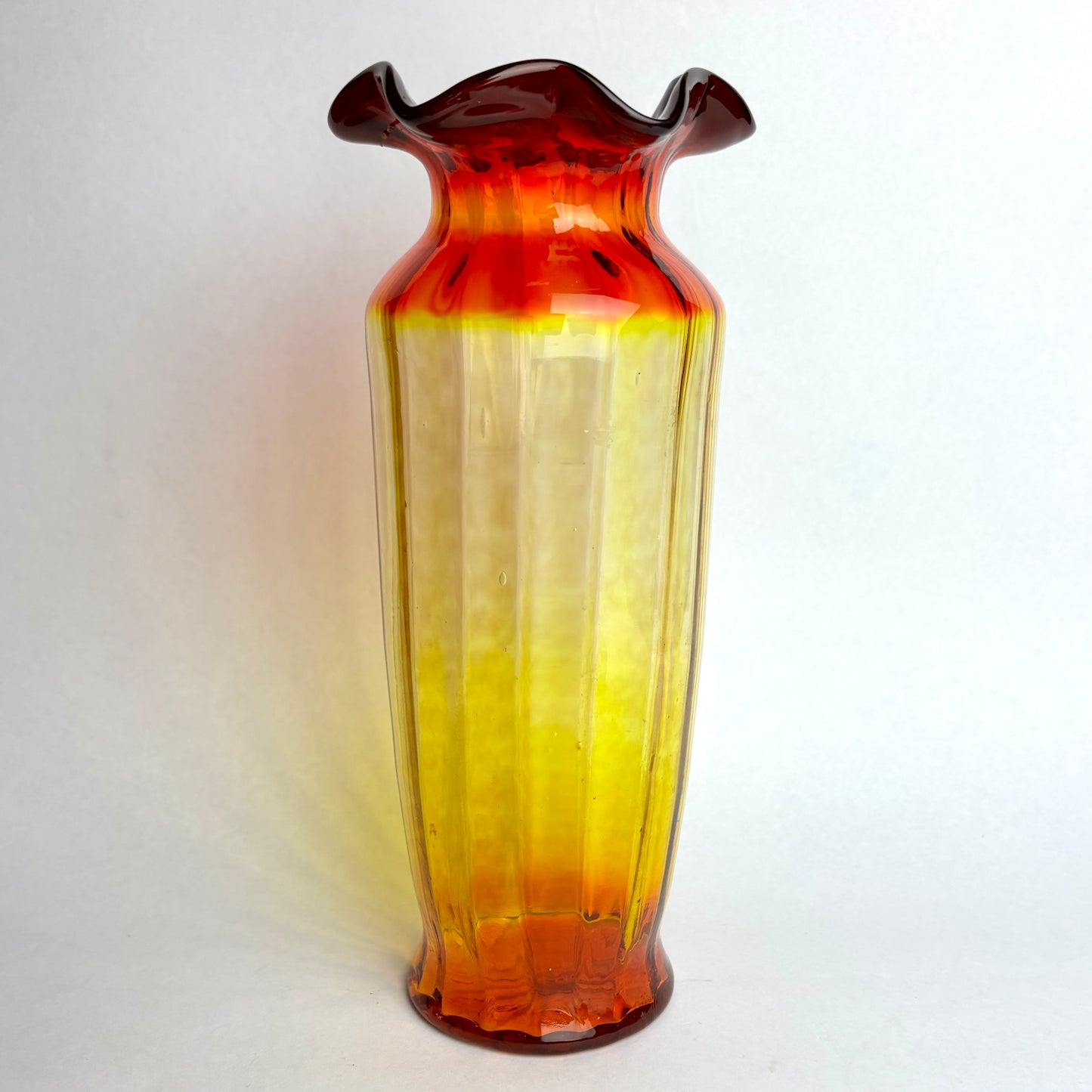Pair of Antique European Amberina Vases c.1900