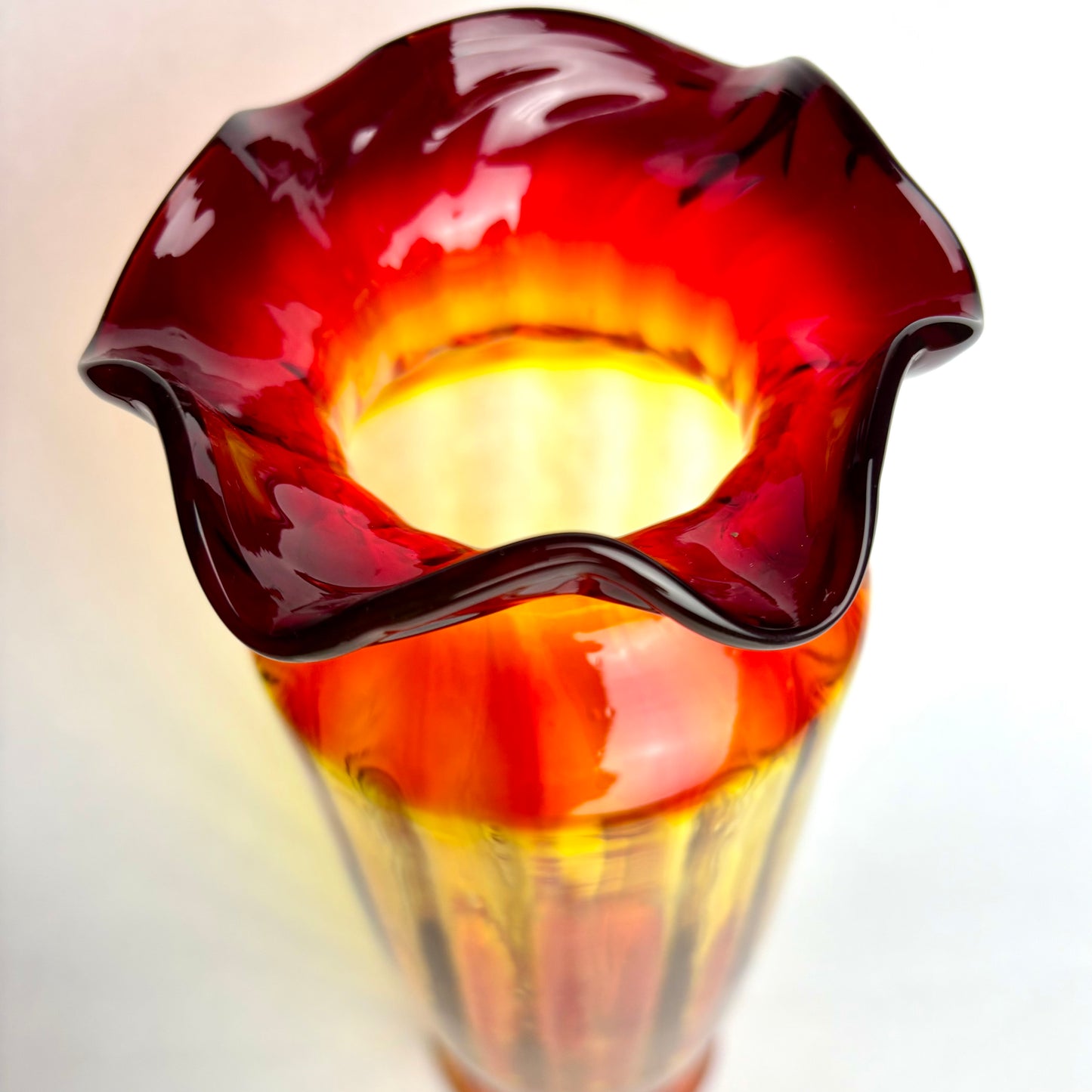 Pair of Antique European Amberina Vases c.1900
