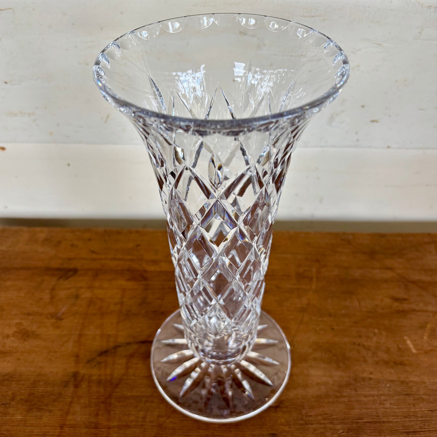 Webb Corbett Hand-Cut Crystal Vase – 21 cm (Signed)