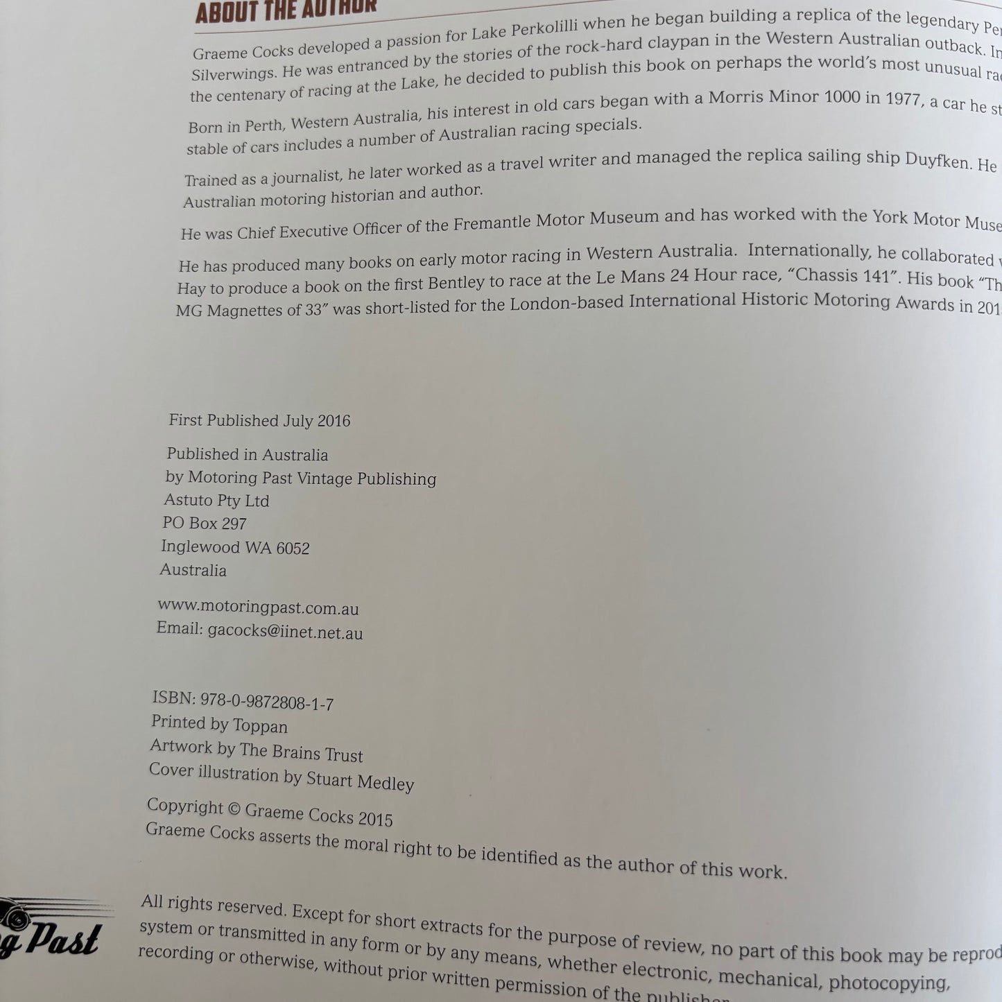 Red Dust Racers – Signed Limited First Edition (No. 994/1000) – History of Lake Perkolilli Motorsport 1914–2014