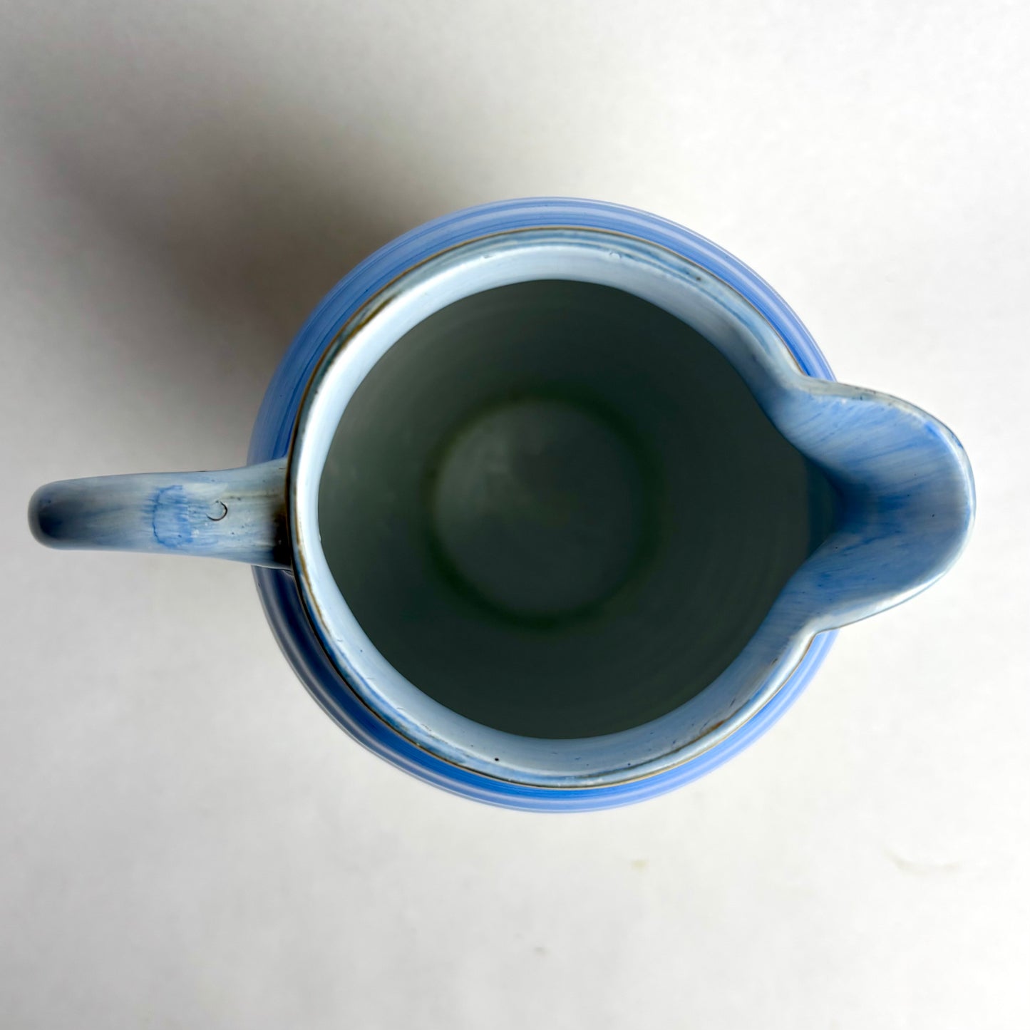 Shelley Pottery Art Deco Jug – Blue, Tan & Cream Horizontal Bands