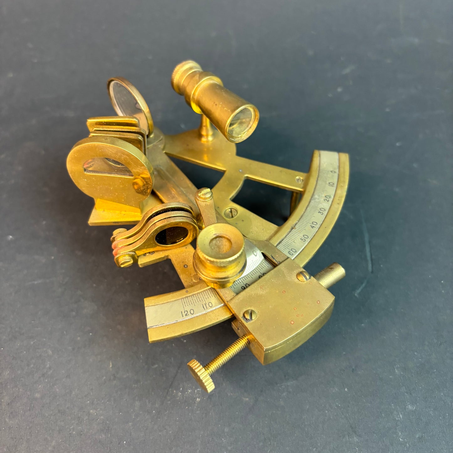 Vintage Brass Sextant – Nautical Navigation Instrument (Reproduction)