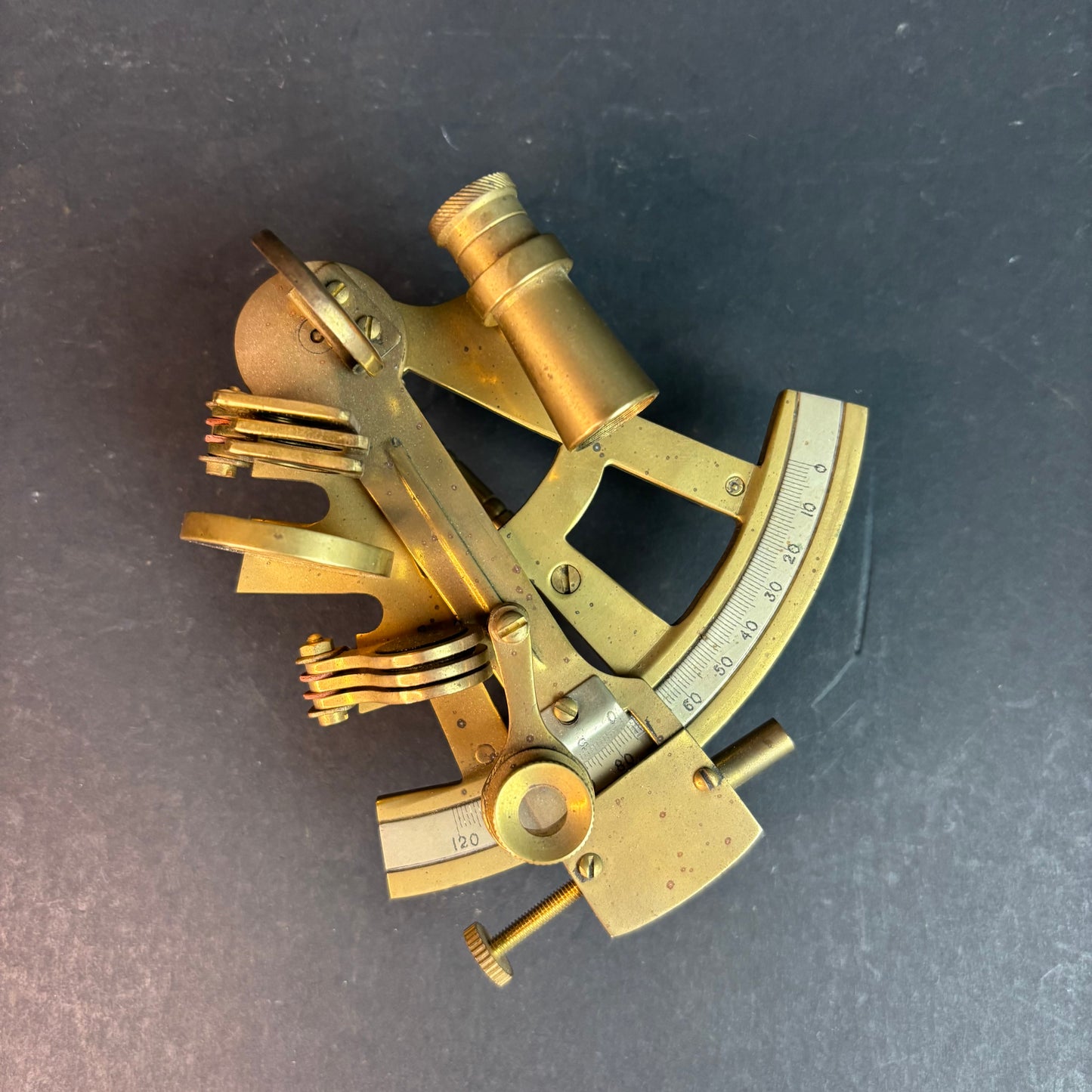 Vintage Brass Sextant – Nautical Navigation Instrument (Reproduction)