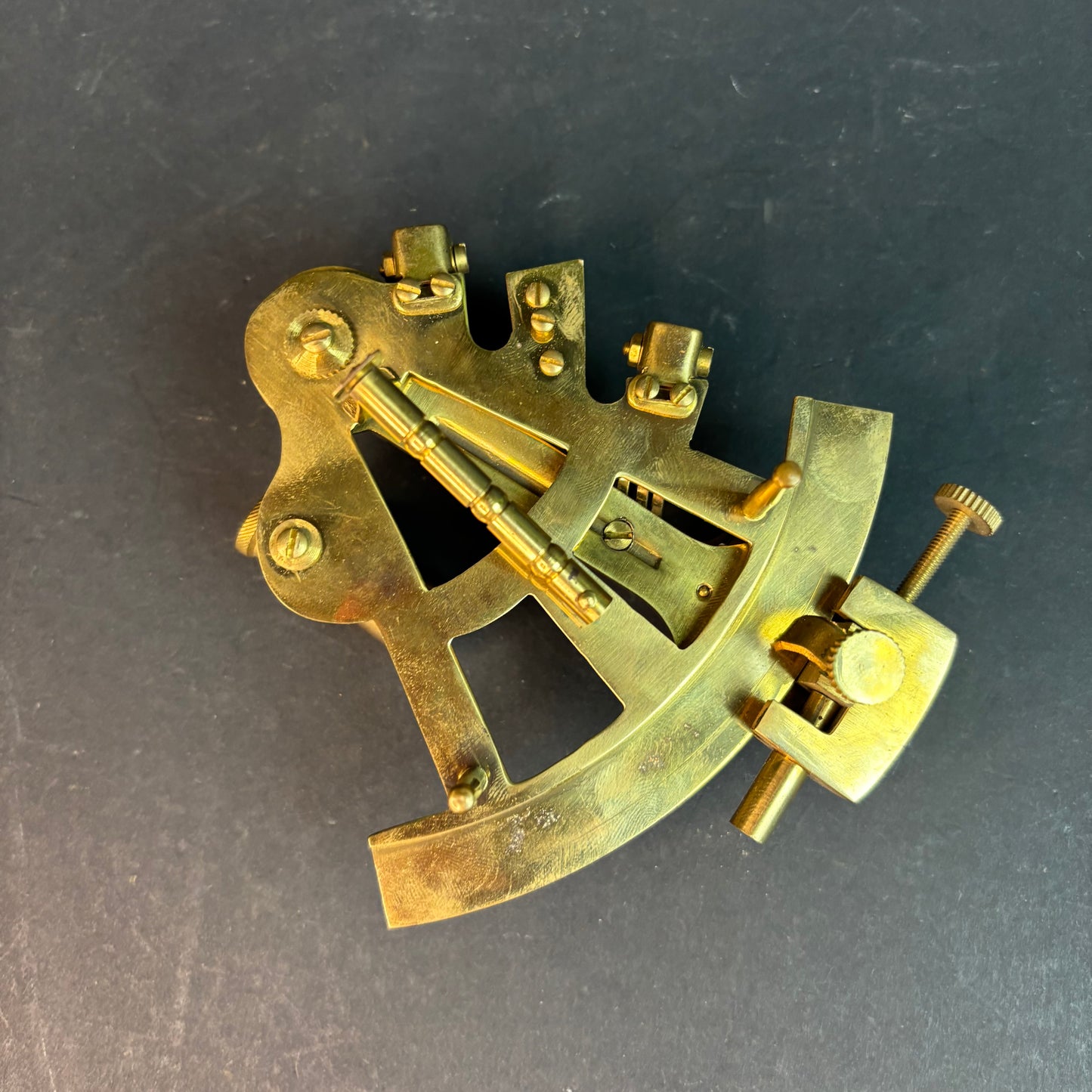 Vintage Brass Sextant – Nautical Navigation Instrument (Reproduction)
