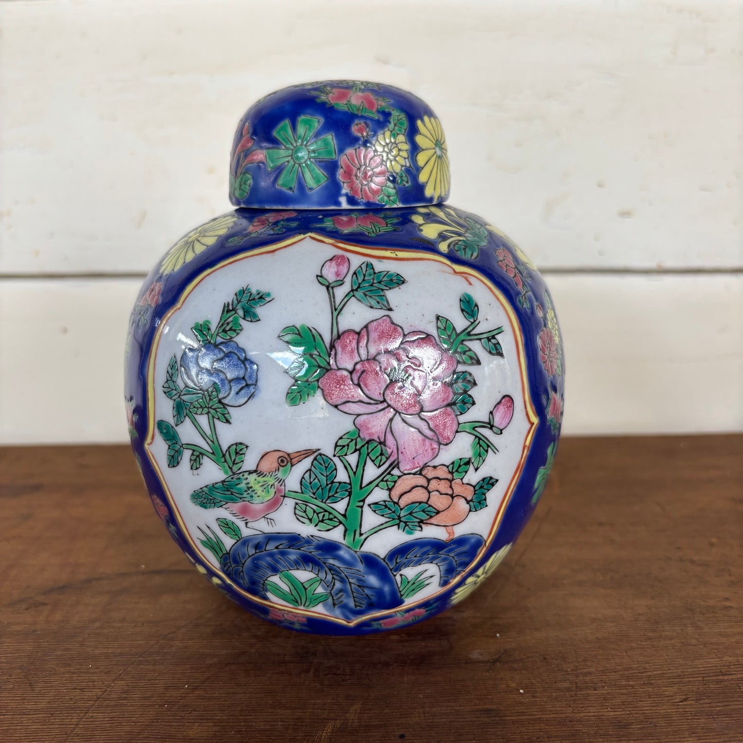 Vintage Chinese Famille Rose Ginger Jar (c. mid 20th century)
