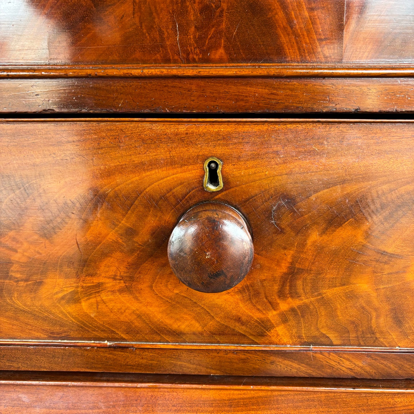 Antique Cedar & Flame Mahogany Chest of Drawers, c.1840–1860
