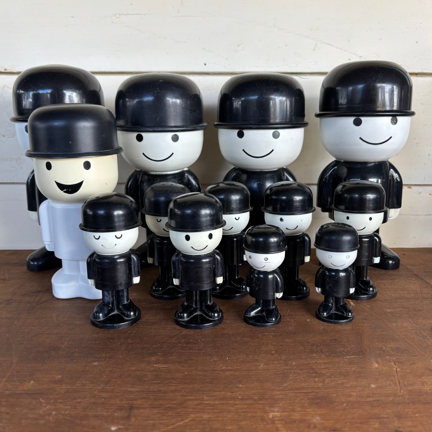 1960s Spillers “Bowler Hat Men” – Lot of 13 Promotional Figures (9 Original + 2 Replica + 2 S&P)