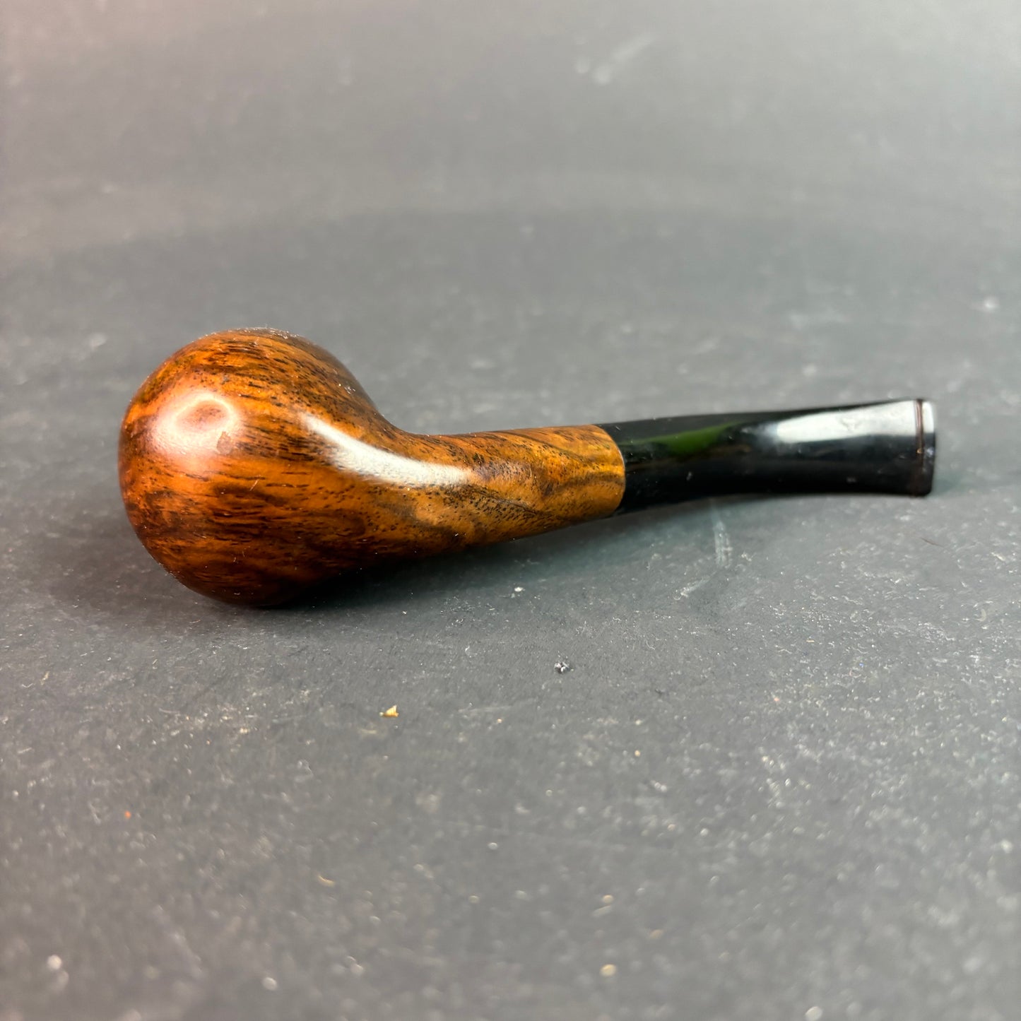 Vintage Briar Tobacco Pipe Bent Billiard Style Polished Grain