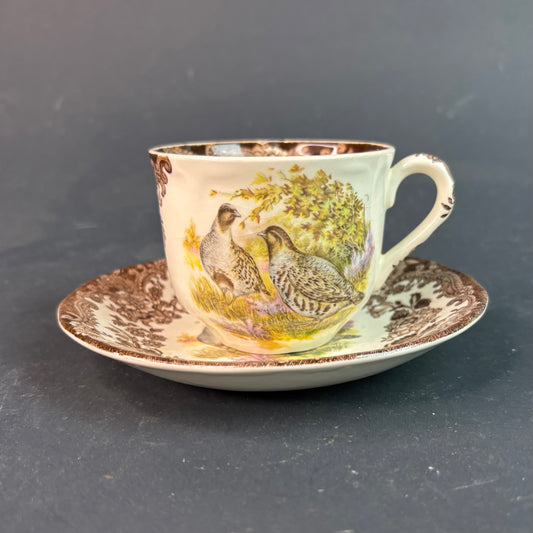 Royal Worcester Palissy “Game Series” Cup & Saucer – Partridge & Duck – England