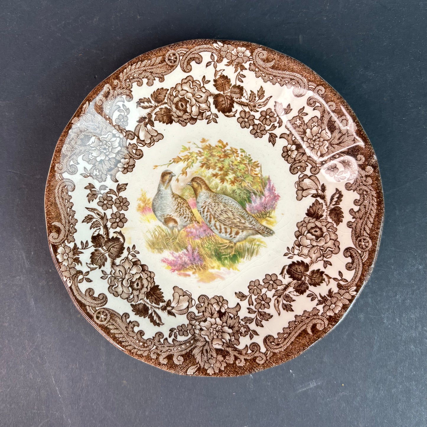 Royal Worcester Palissy “Game Series” Cup & Saucer – Partridge & Duck – England