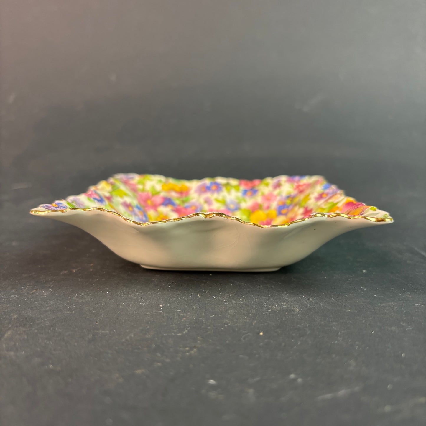 James Kent “Du Barry” Chintz Square Trinket Dish c.1940s England