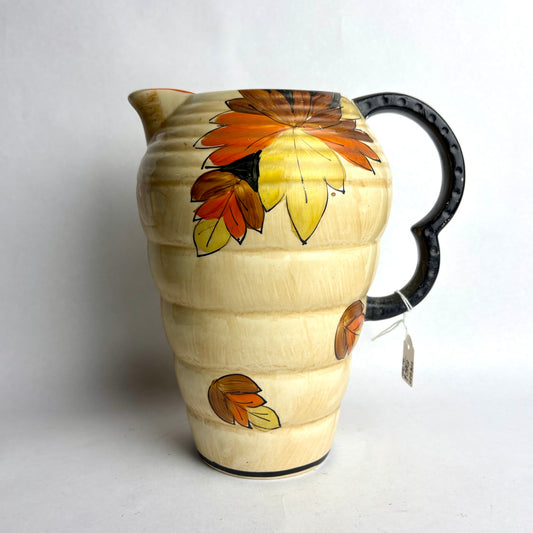 Buxton Ware Ribbed Jug with Autumn Leaves – 20cm
