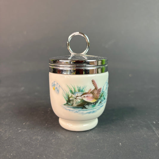 Royal Worcester Egg Coddler with Chrome Lid – Blackberry Pattern Made in England
