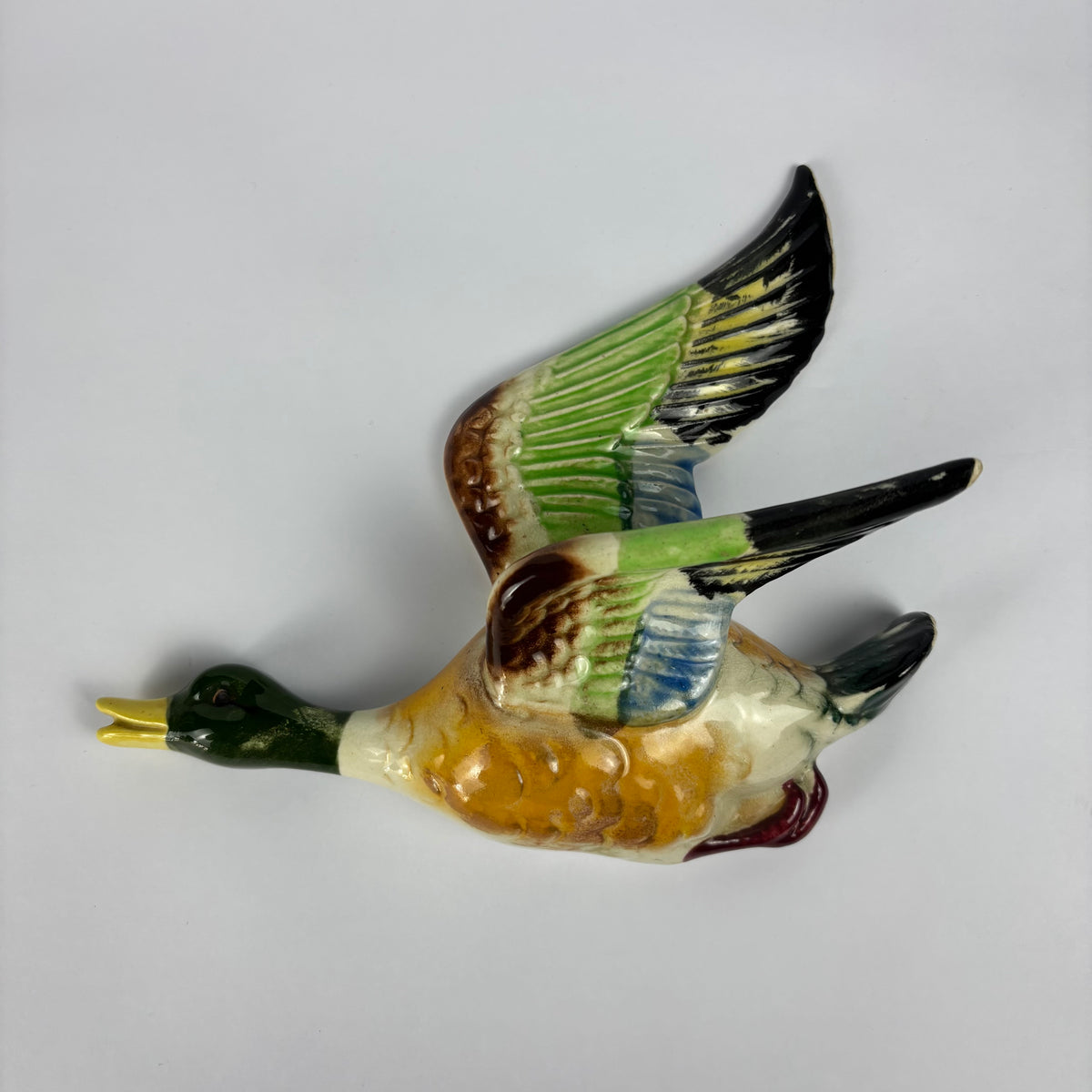 Vintage Ceramic Flying Mallard Ducks Wall Plaques – Set of 3 c.1950s