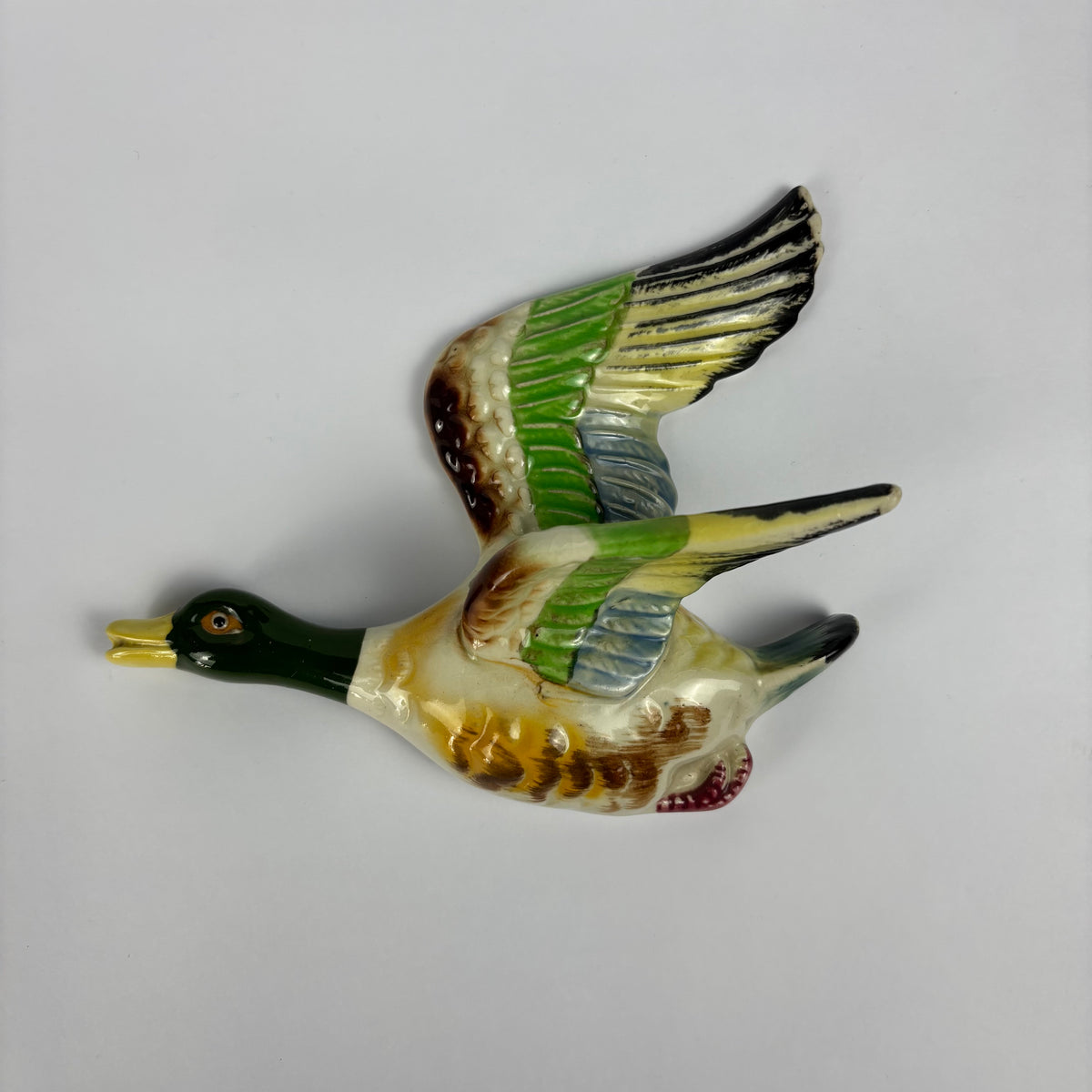 Vintage Ceramic Flying Mallard Ducks Wall Plaques – Set of 3 c.1950s