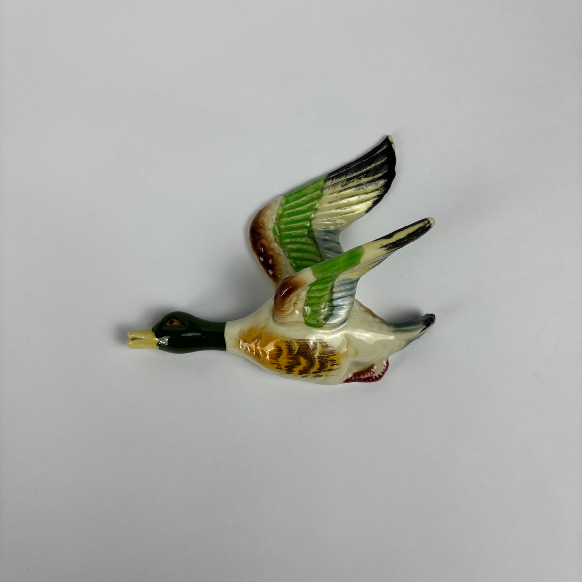 Vintage Ceramic Flying Mallard Ducks Wall Plaques – Set of 3 c.1950s