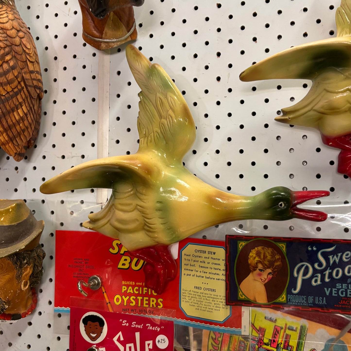 Vintage Flying Ducks Wall Set (5) – Glazed Ceramic, Mid-Century c1960s