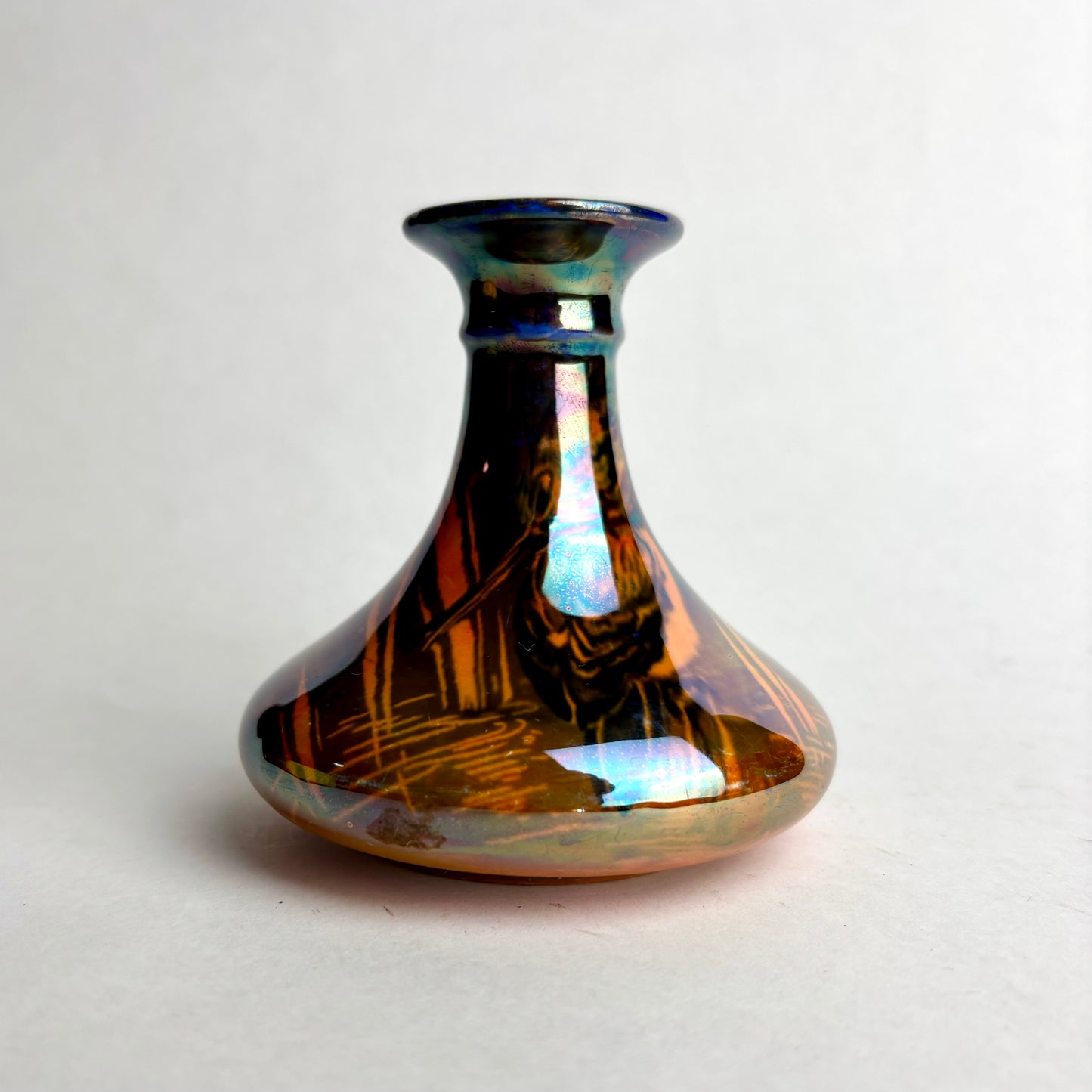 Rare Shelley Lustreware Vase – Iridescent Glaze – 9.5cm