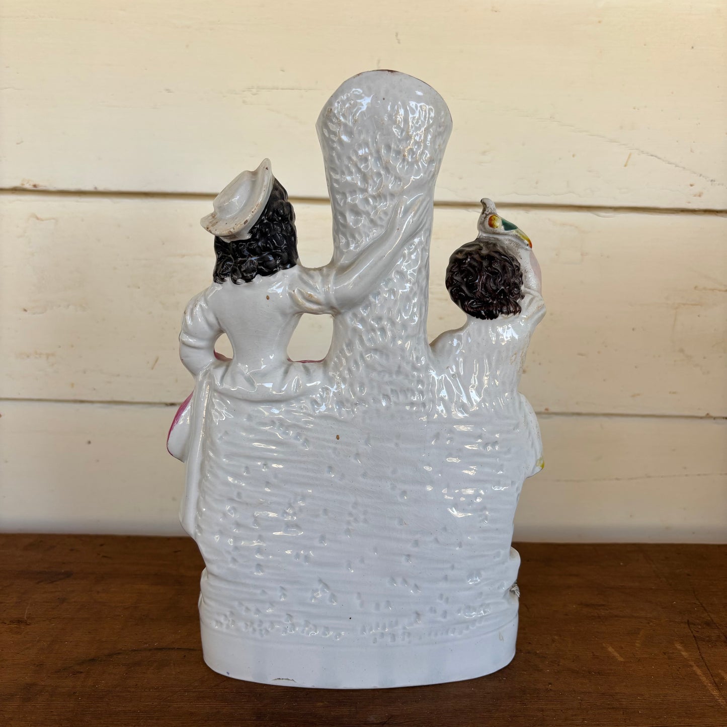 Victorian Staffordshire Spill Vase – Mother & Child, Hand-Painted c.1860