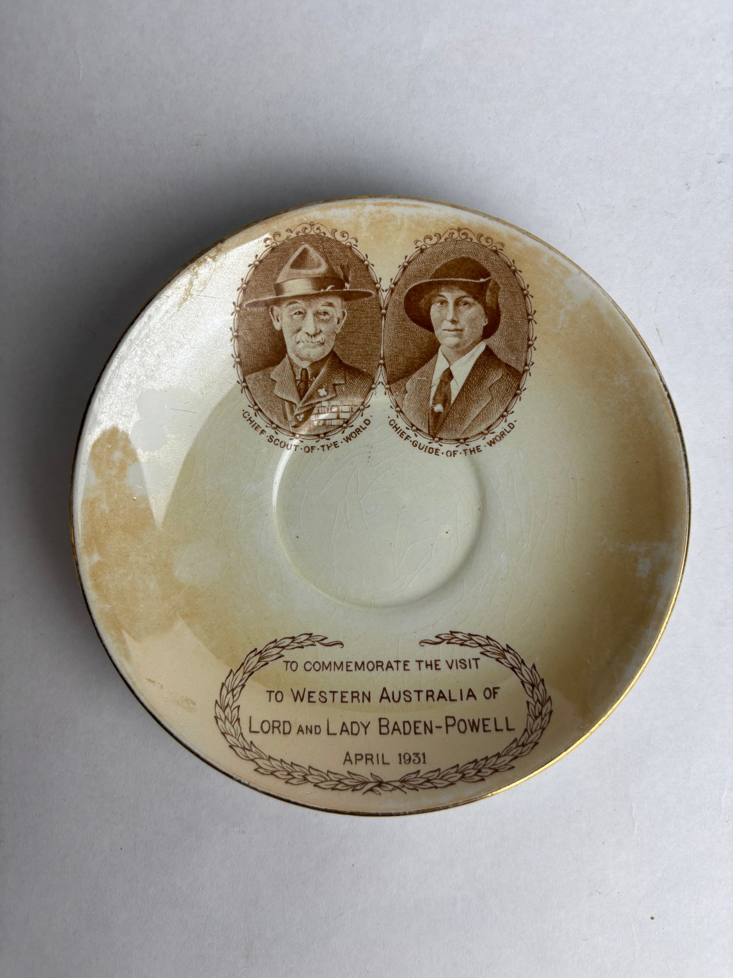 1931 Grimwades Commemorative Cup & Saucer – Lord & Lady Baden-Powell Visit to WA