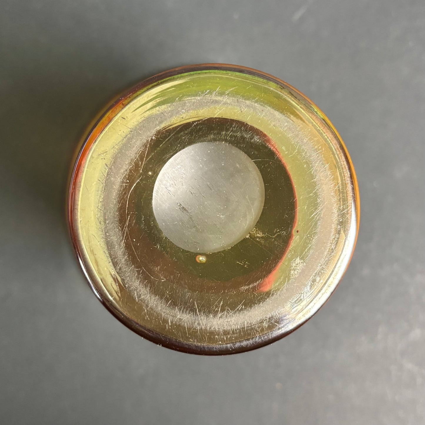 Victorian Amber Mary Gregory Glass Vase c.1880