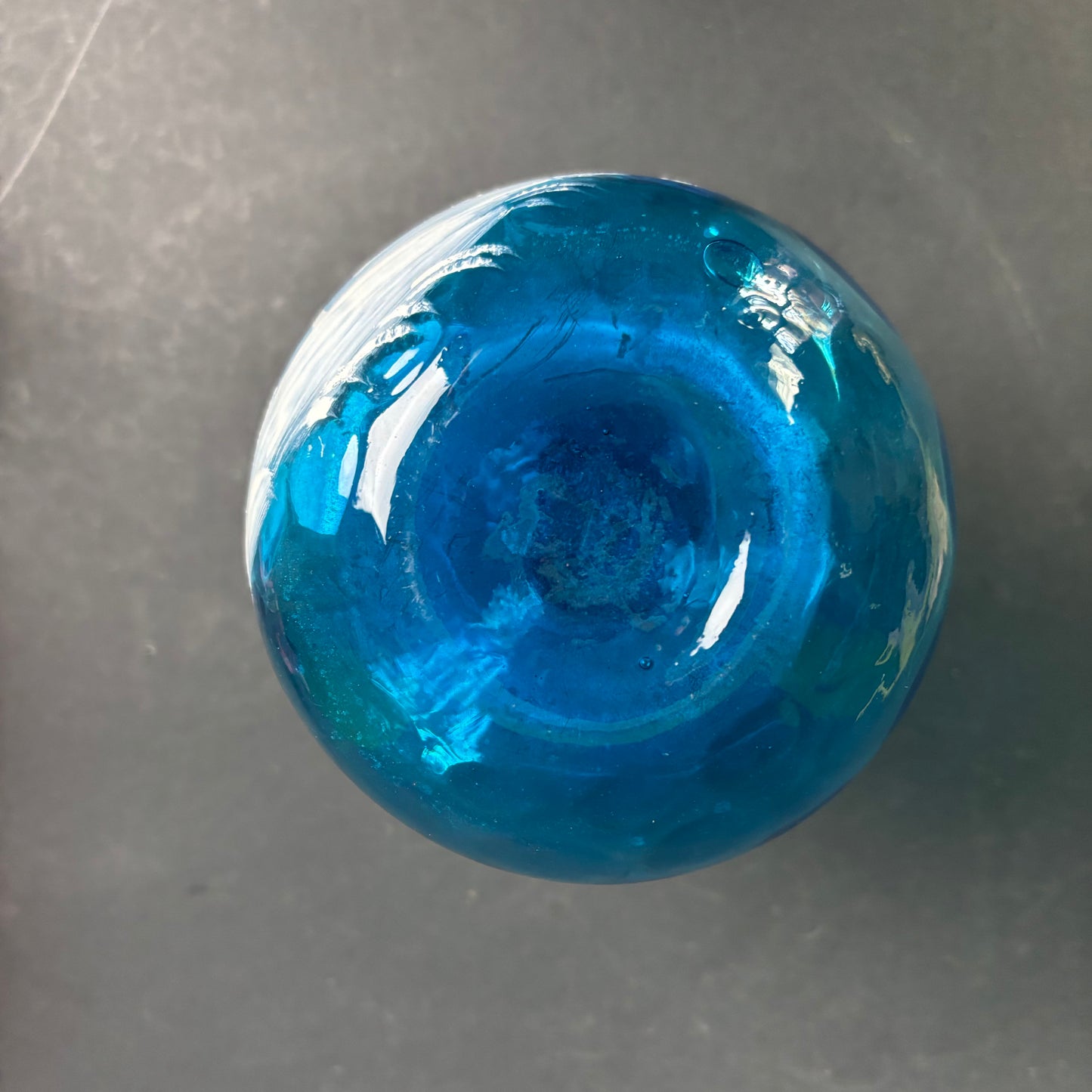 Bohemian Blue Glass Vase Mary Gregory Style Enamel Girl c.1900