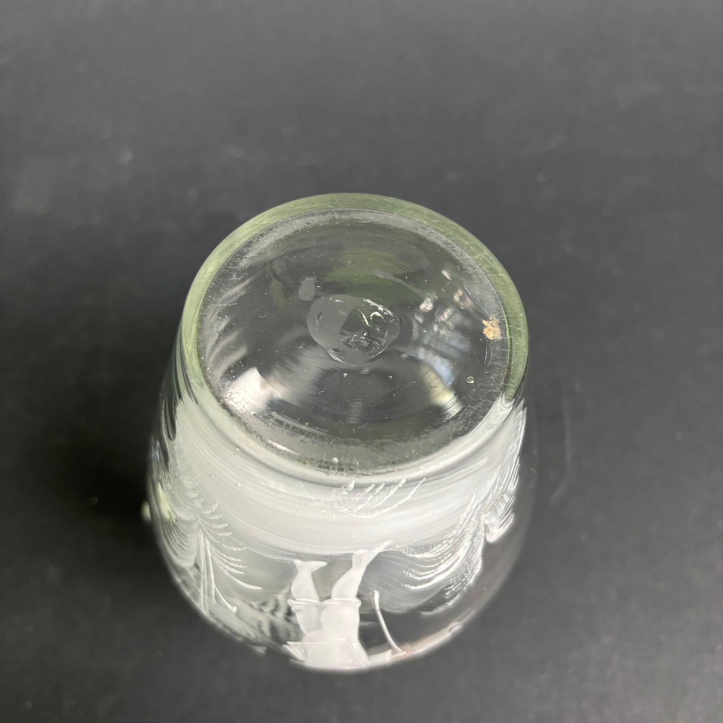 Antique Mary Gregory Glass Decanter – Clear Glass with Enamel Figure & Stopper c.1880