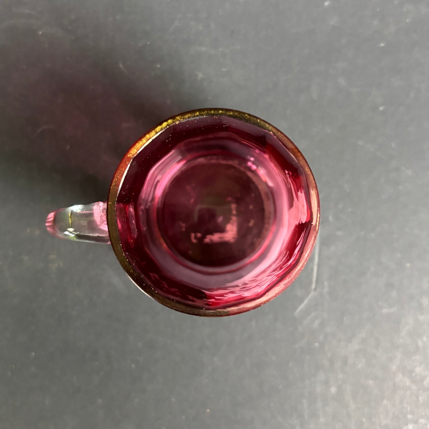 Victorian Mary Gregory Cranberry Glass Mug c.1880