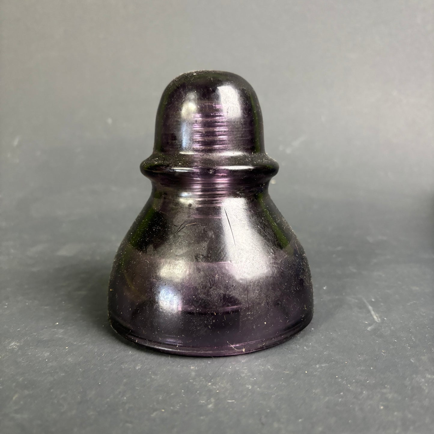 AGEE Purple Glass Insulator c.1930s AGM Sun-Coloured Amethyst
