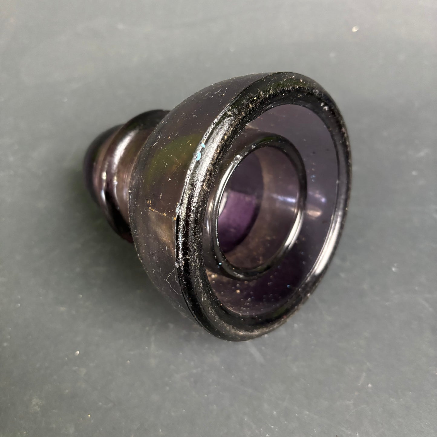 AGEE Purple Glass Insulator c.1930s AGM Sun-Coloured Amethyst