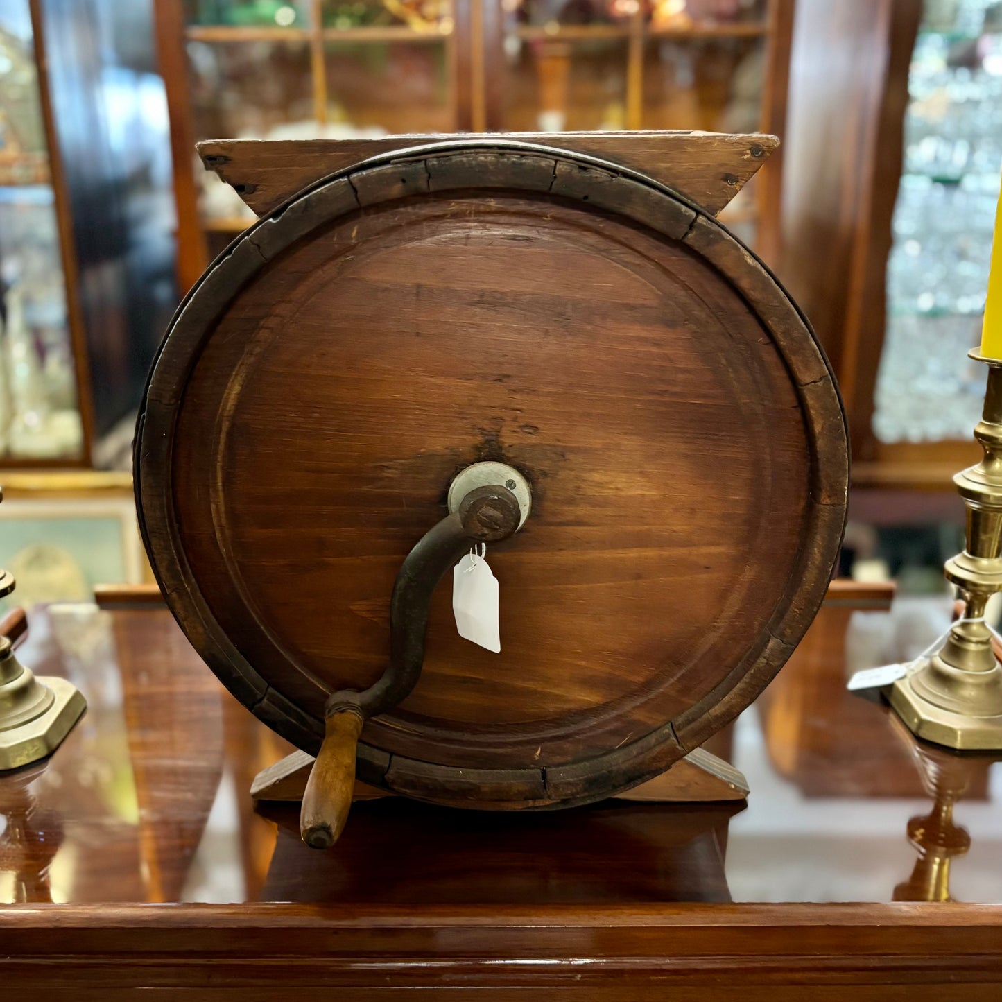 Antique Barrel Butter Churn – Early 20th Century Hand-Crank