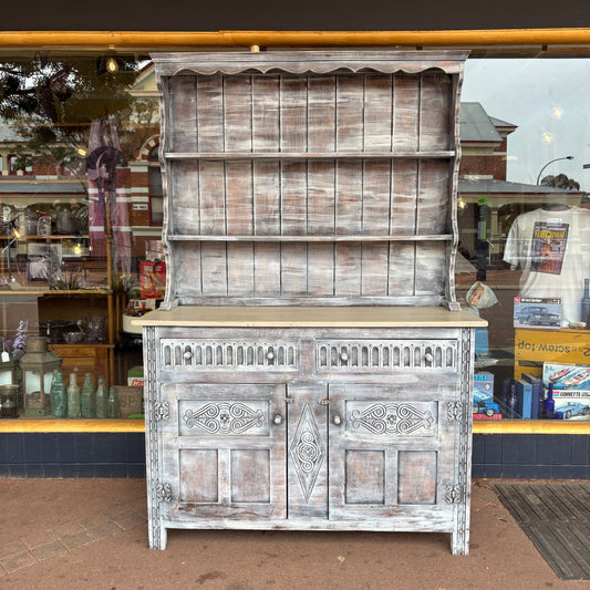 French Provincial Style Dresser c.1900 Upcycled Painted Timber Kitchen Cabinet