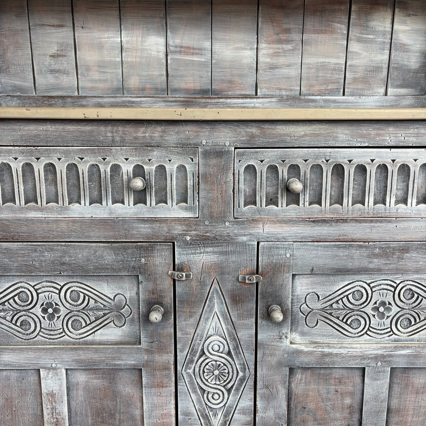 French Provincial Style Dresser c.1900 Upcycled Painted Timber Kitchen Cabinet