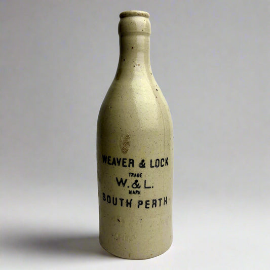 Antique Ginger Beer Bottle – Weaver & Lock, South Perth (Cream Glaze Variant)