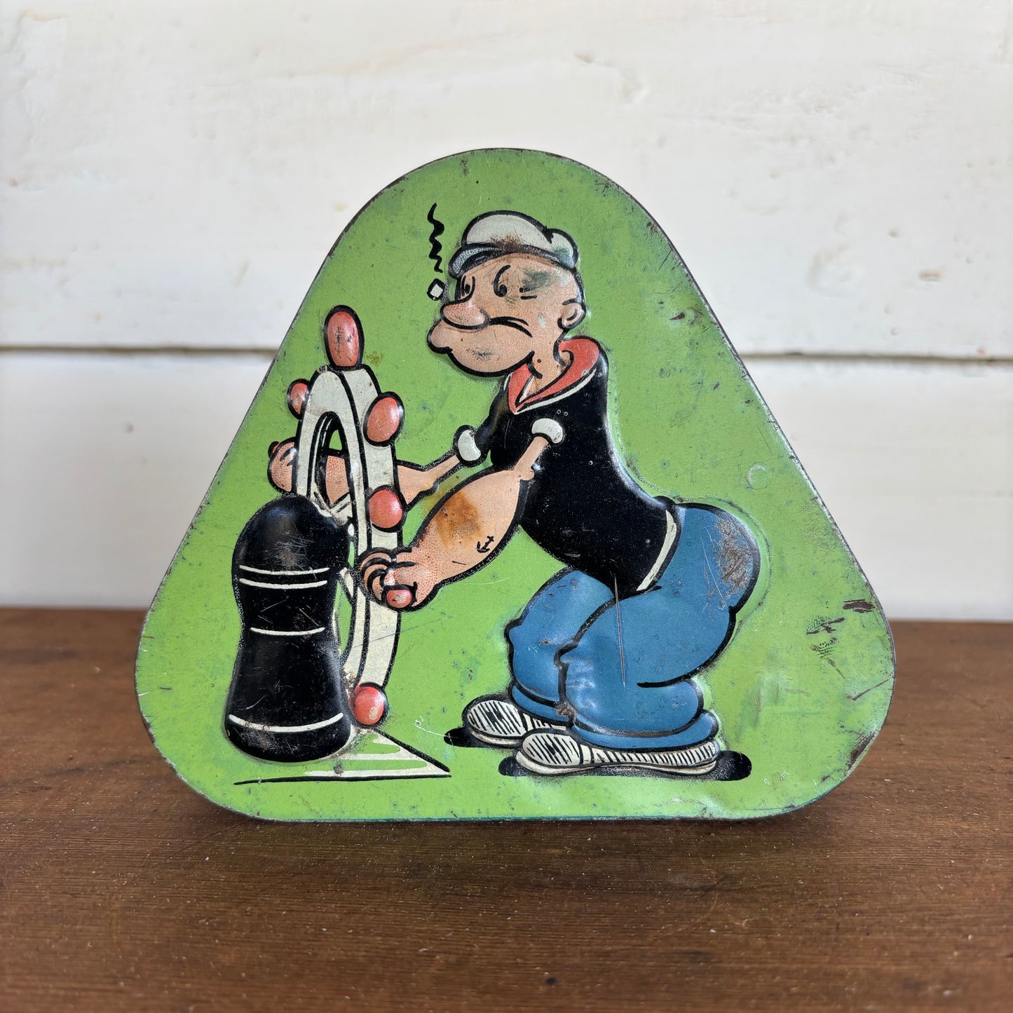 Vintage Popeye Tin Litho Candy Tin – 1930s/40s