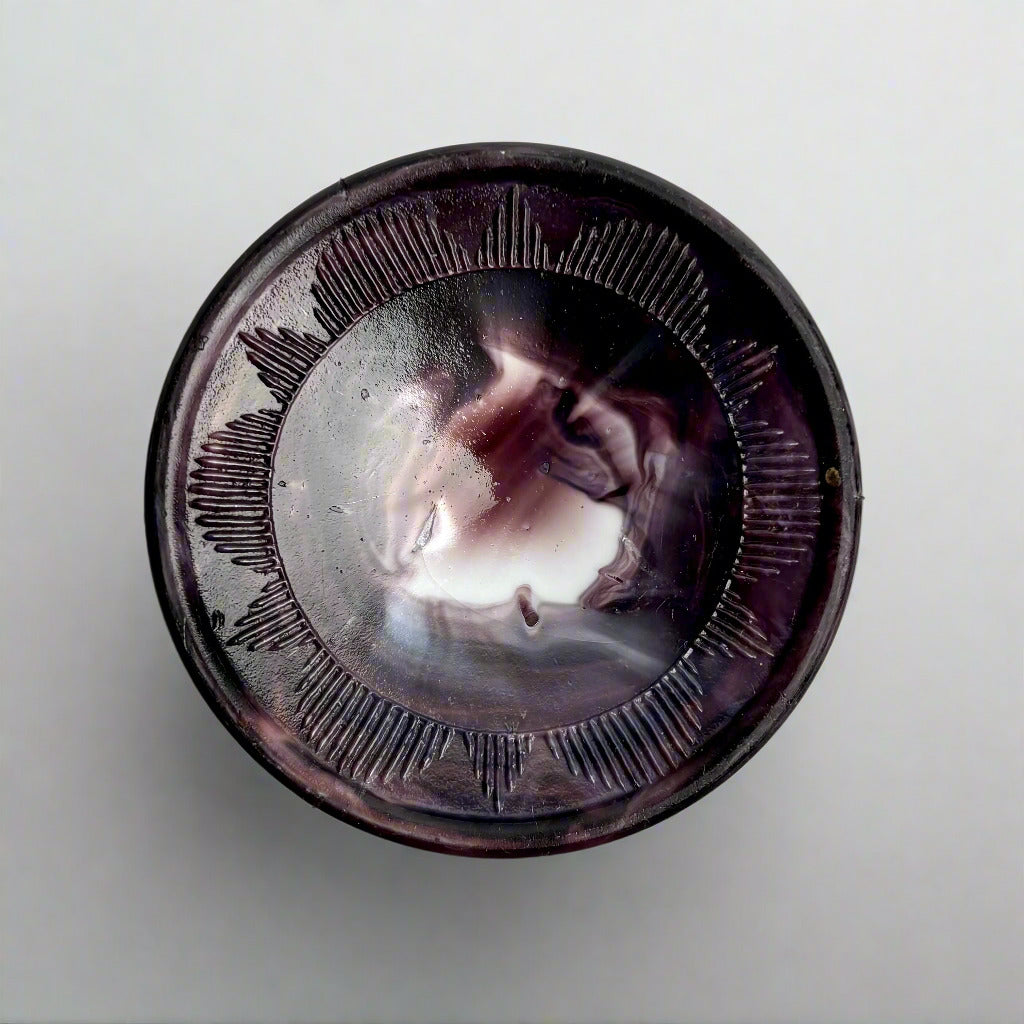 Imperial Glass Amethyst Slag Compote – Grape Pattern, c.1950s