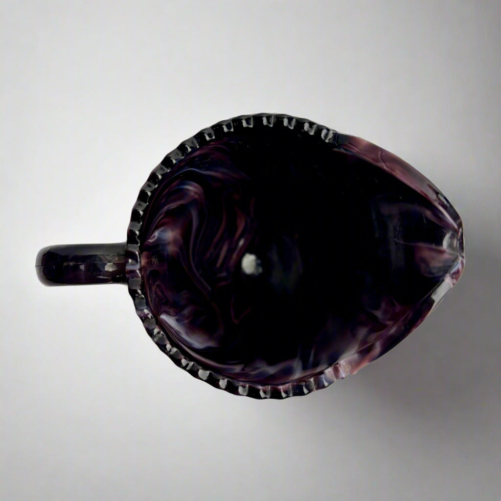 Davidson Purple Malachite Slag Glass Creamer – c.1900