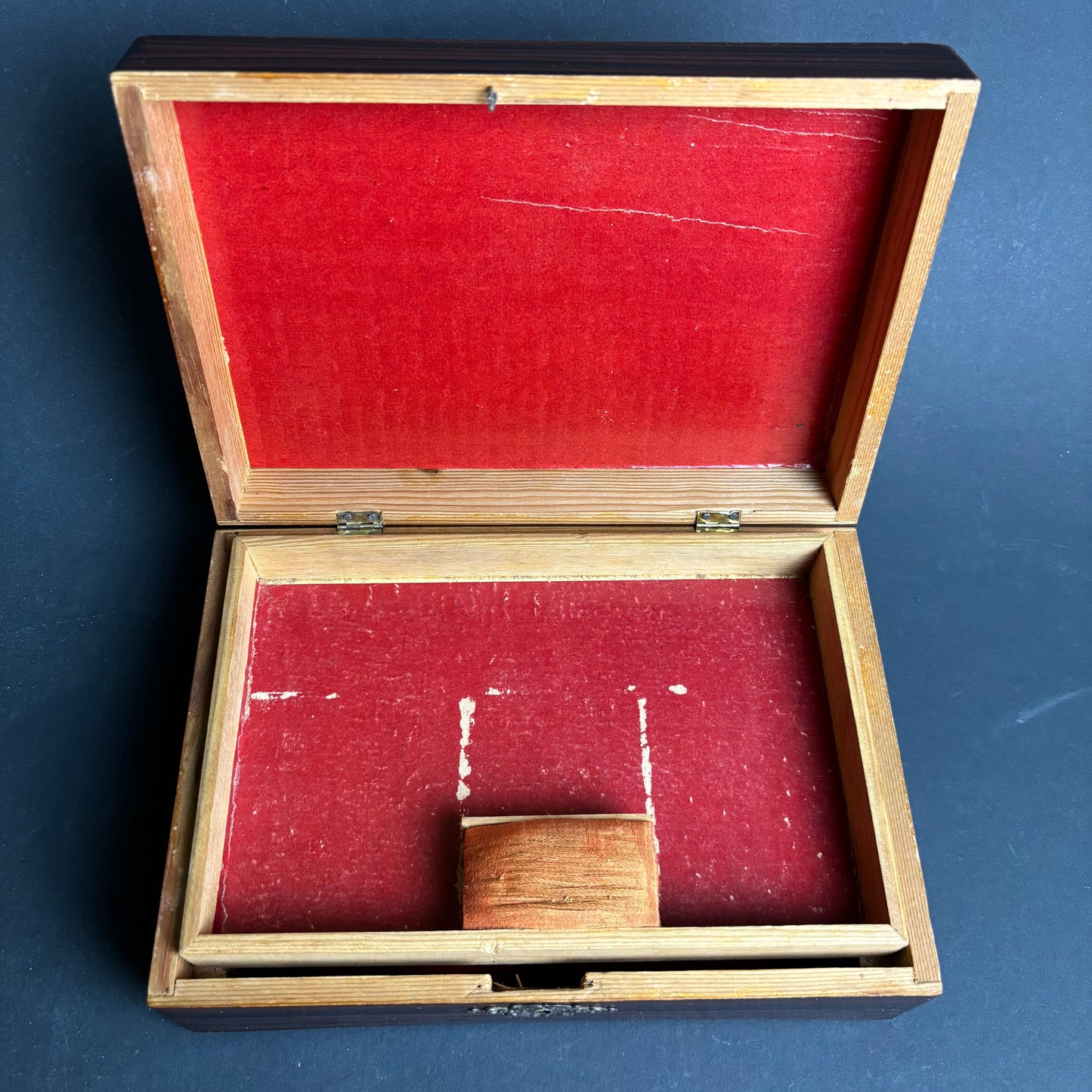 Antique German Tunbridge Style Work Box – Faux Grain Decoration – c.1880–1910