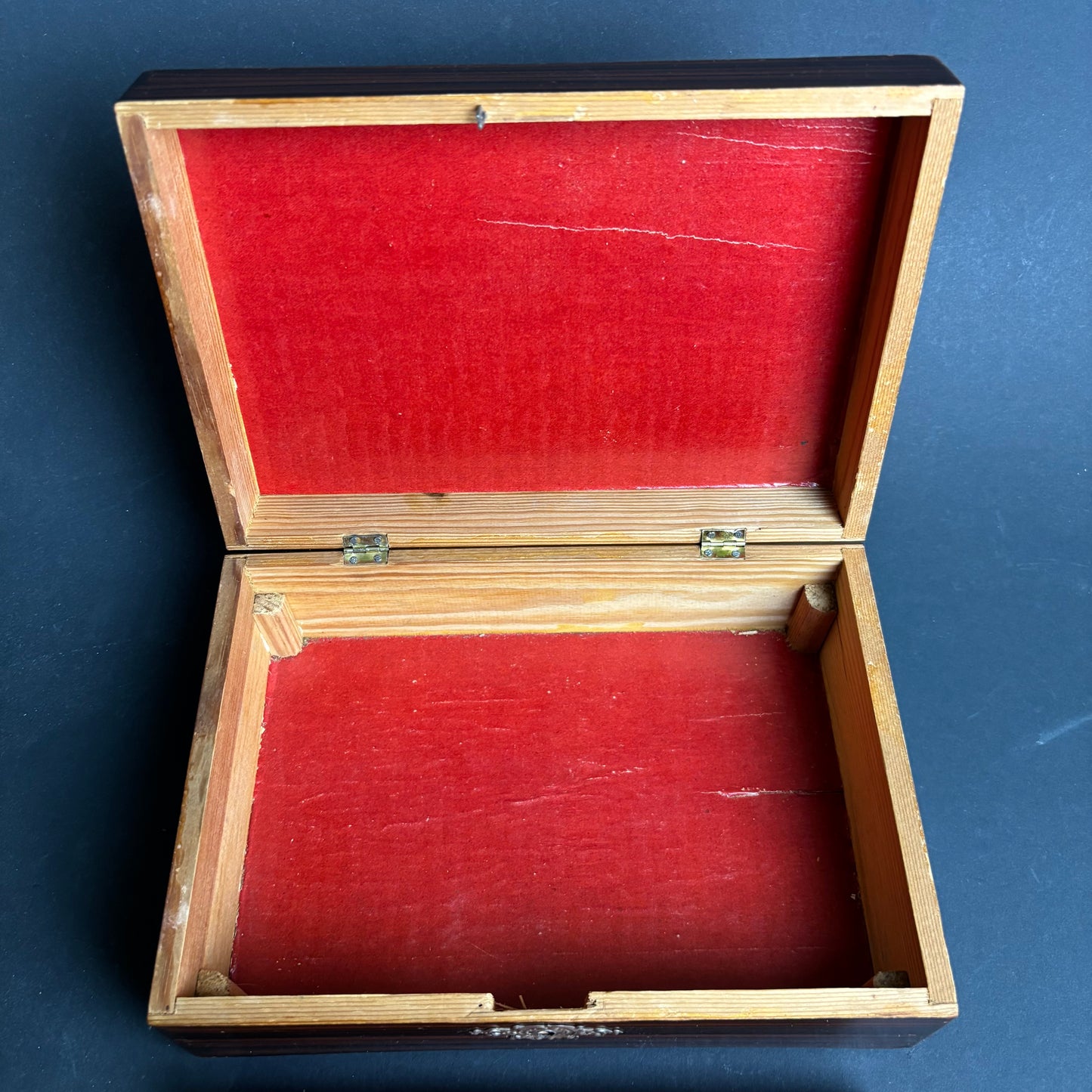 Antique German Tunbridge Style Work Box – Faux Grain Decoration – c.1880–1910